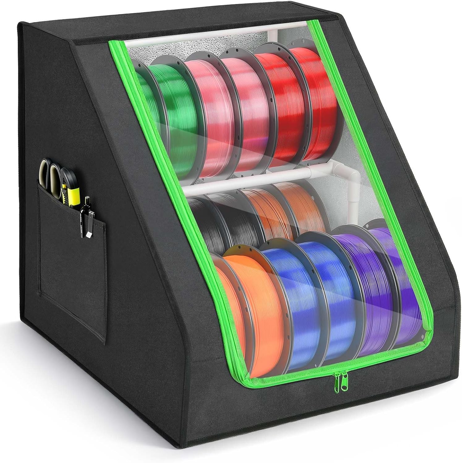3D Printer Filament Storage Box – Holds up to 21 Spools, 2-Tier Filament Rack an