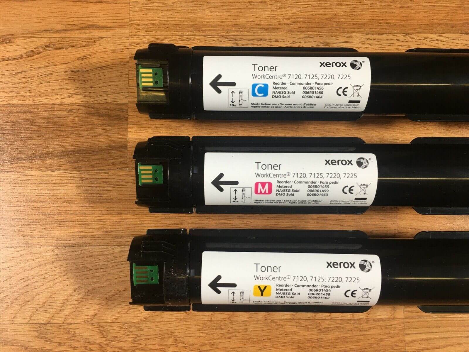 3 Xerox WorkCentre 7120 7125 7220 7225 7220i  C,M,Y Toners - FedEx 2Day Air