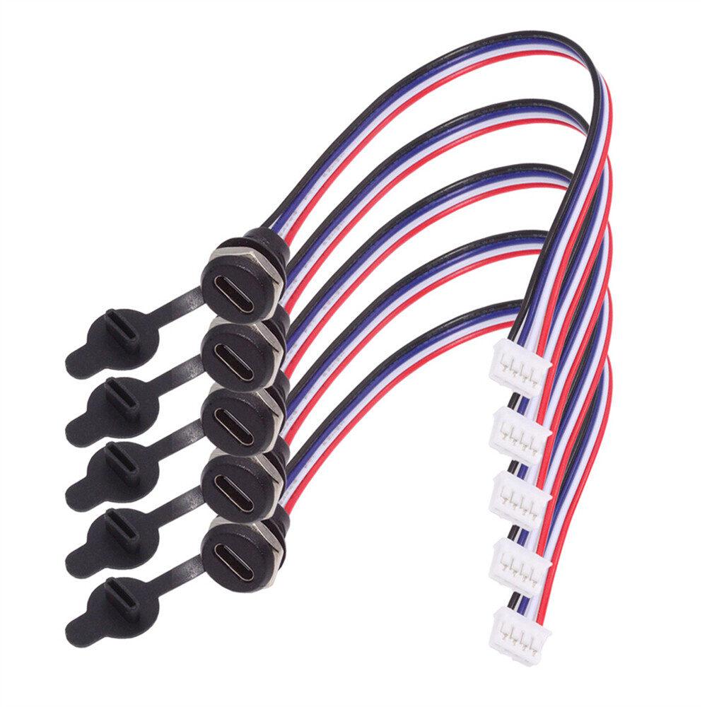 CY DIY OEM Type C Female to 4Pin Header Pitch=2.0mm Panel Mount Cable DC 5V
