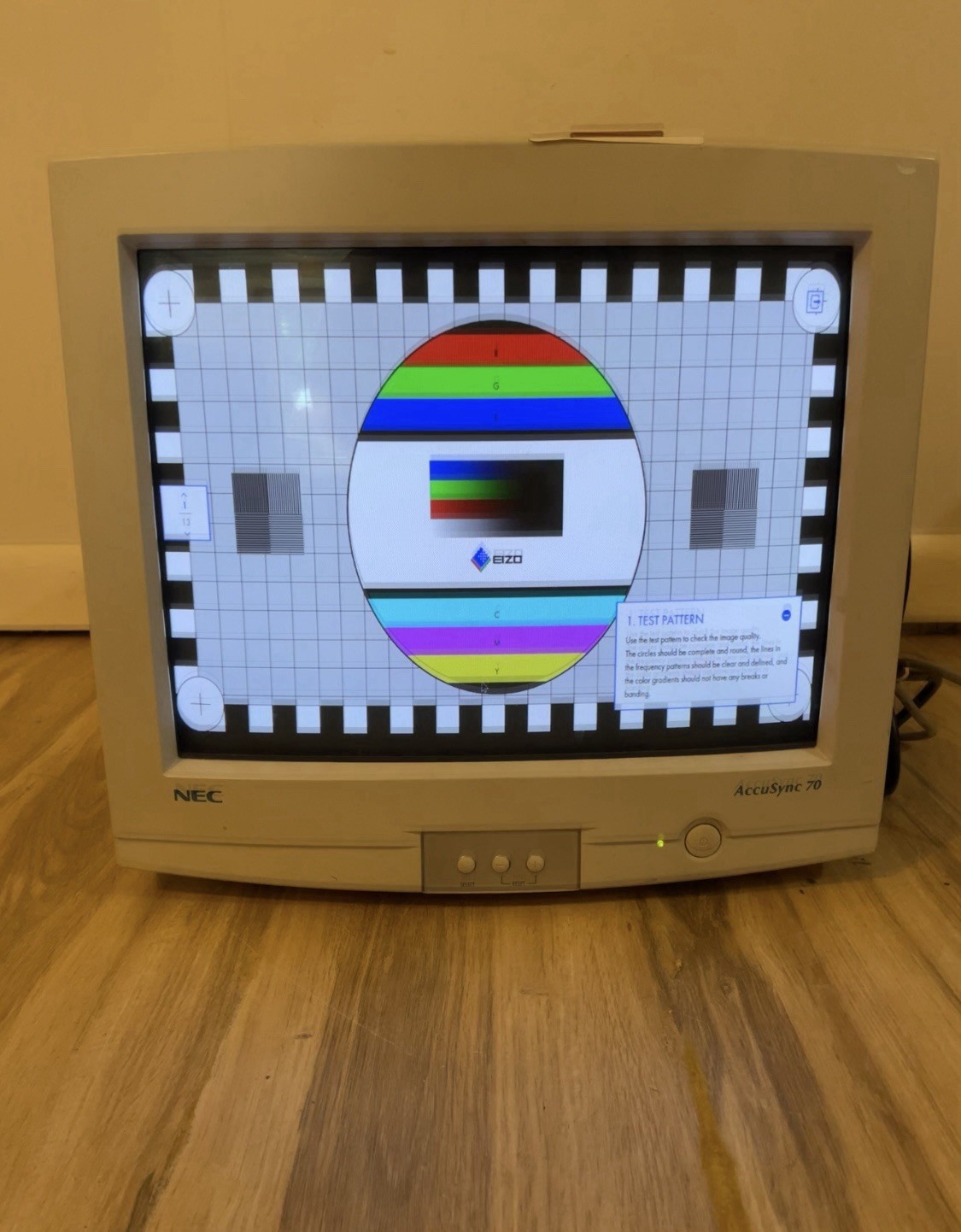 Vintage NEC AccuSync 70 16" AS70 VGA CRT Retro Gaming Computer Monitor No Base