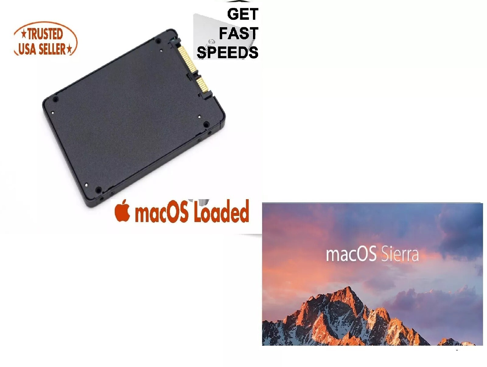 Pre-Loaded macOS Sierra 240GB SSD for Apple MacBook Pro,Mac Mini, iMac-Plug&Play