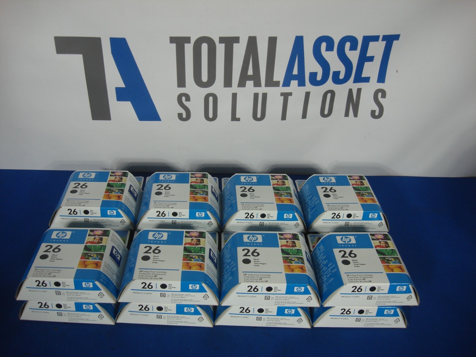 Lot of 16 Genuine OEM HP 26 Sealed Black Inkjet Ink Cartridges 51626A 2008