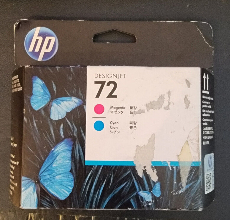 HP C9383A Genuine Printhead HP 72 Magenta Cyan in Damaged Box 2017 Exp.