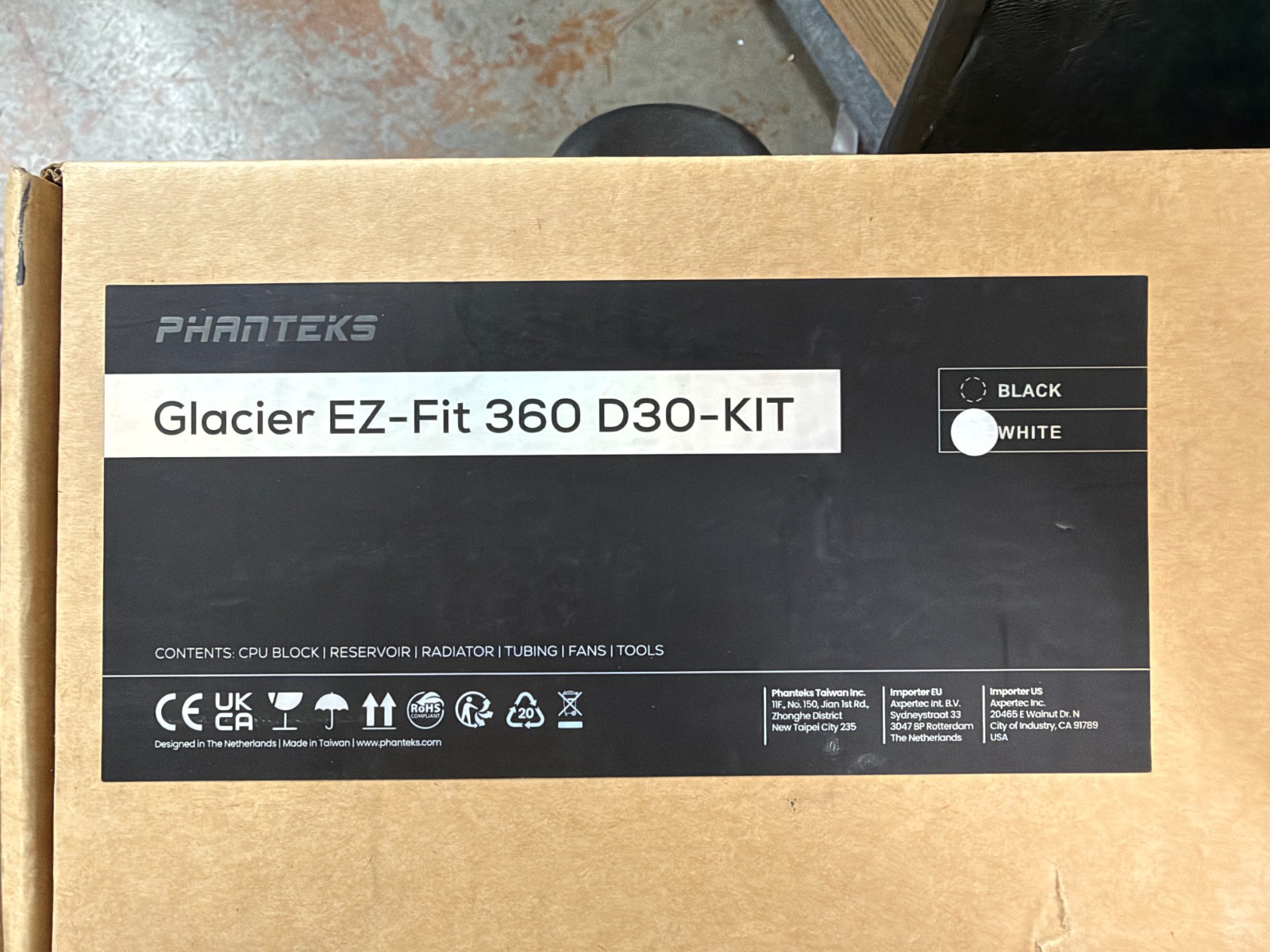 Phanteks Glacier EZ-Fit 360 D30-KIT, Complete DIY Water-Cooling Kit - WHITE