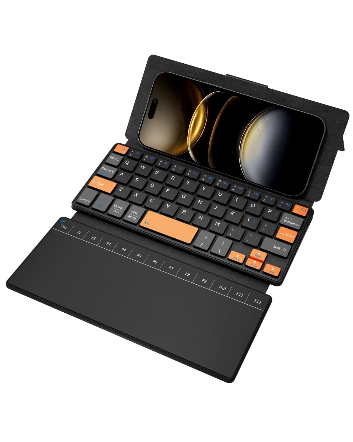 IPHONE Travel Keyboard w/Touchpad for iPad mini Galaxy Z Fold BT Black