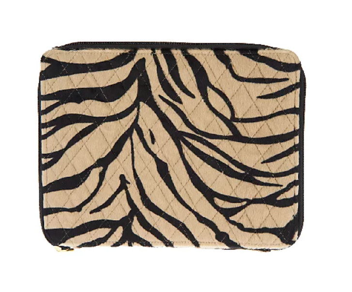 Dennis Basso Faux Fur Tablet and Cell Phone Case Carrier ZEBRA Print NEW 