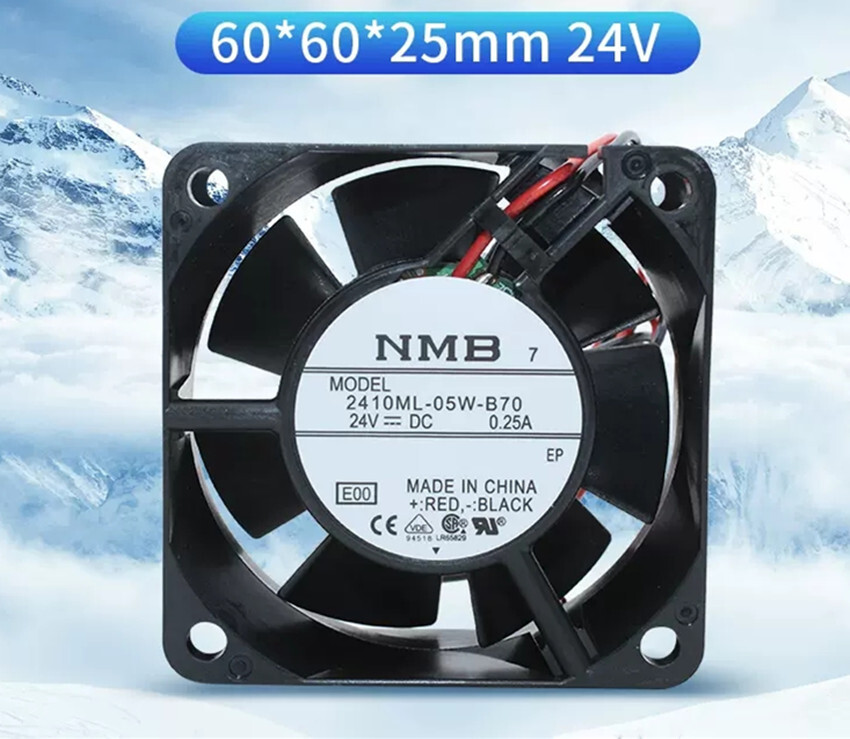 1pcs NMB 2410ML-05W-B70 6025 6CM 24V 0.25A 2-wire High Air Volume Inverter Fan