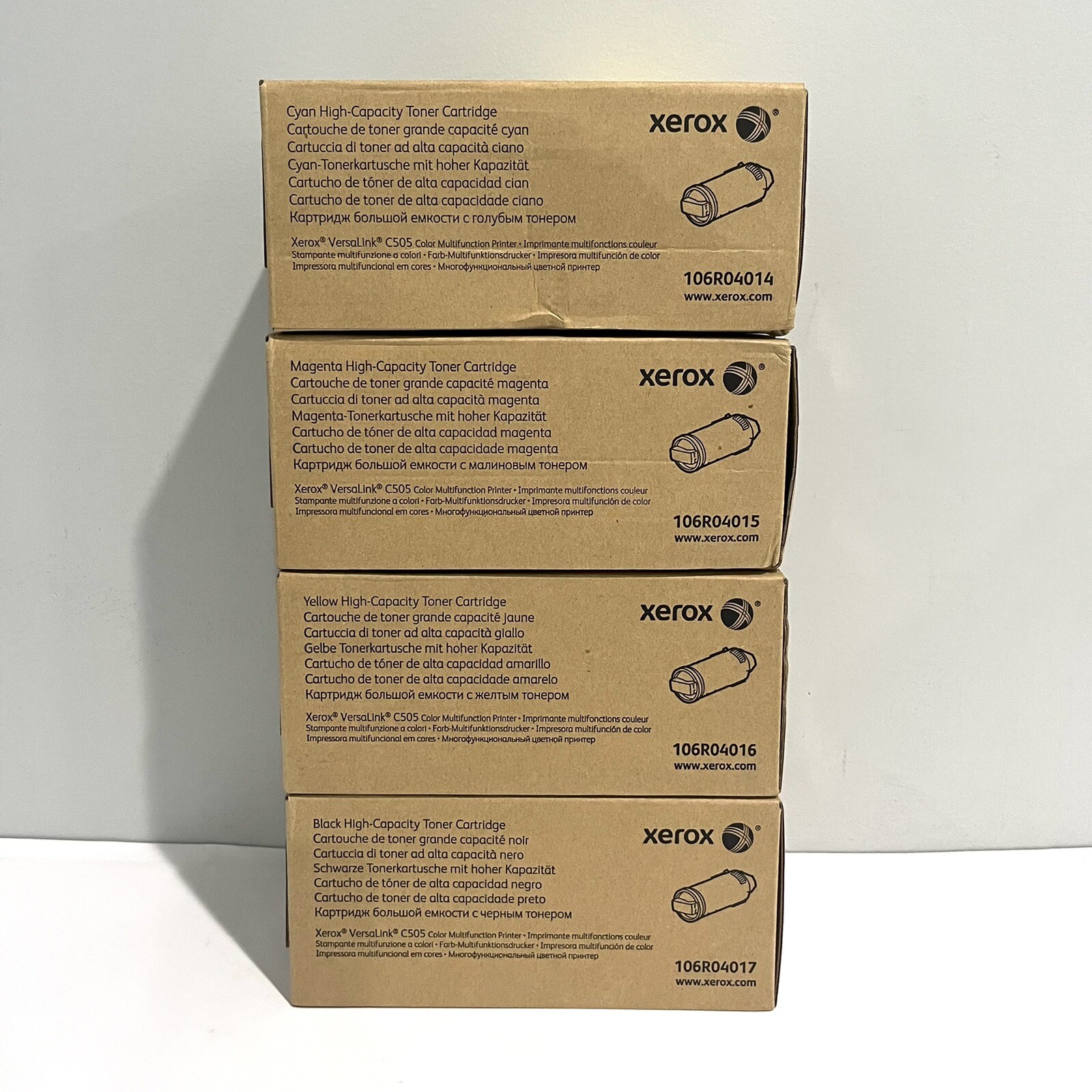 Xerox 106R04014 15 16 17 VersaLink C505 Toner Cartridges Set CMYK Genuine NEW
