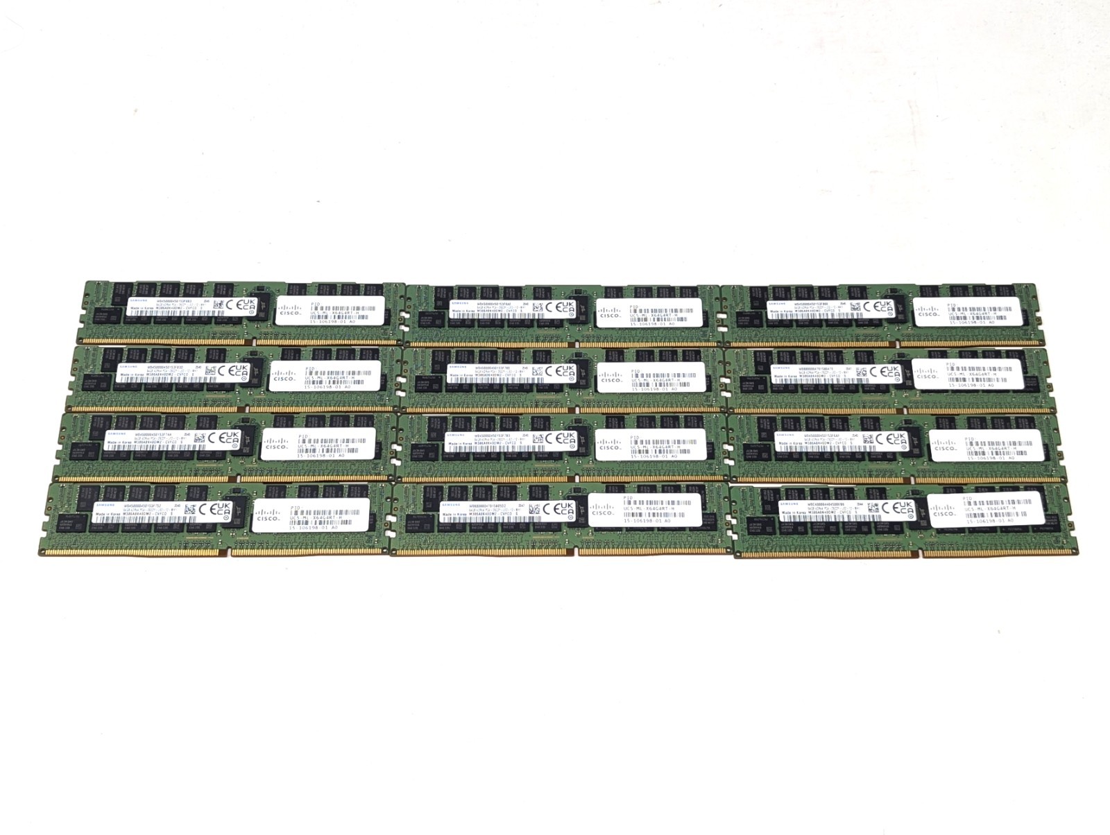 Lot of 12 Samsung 64GB PC4-2933Y RDIMM Server Memory RAM M386A8K40DM2 - Tested