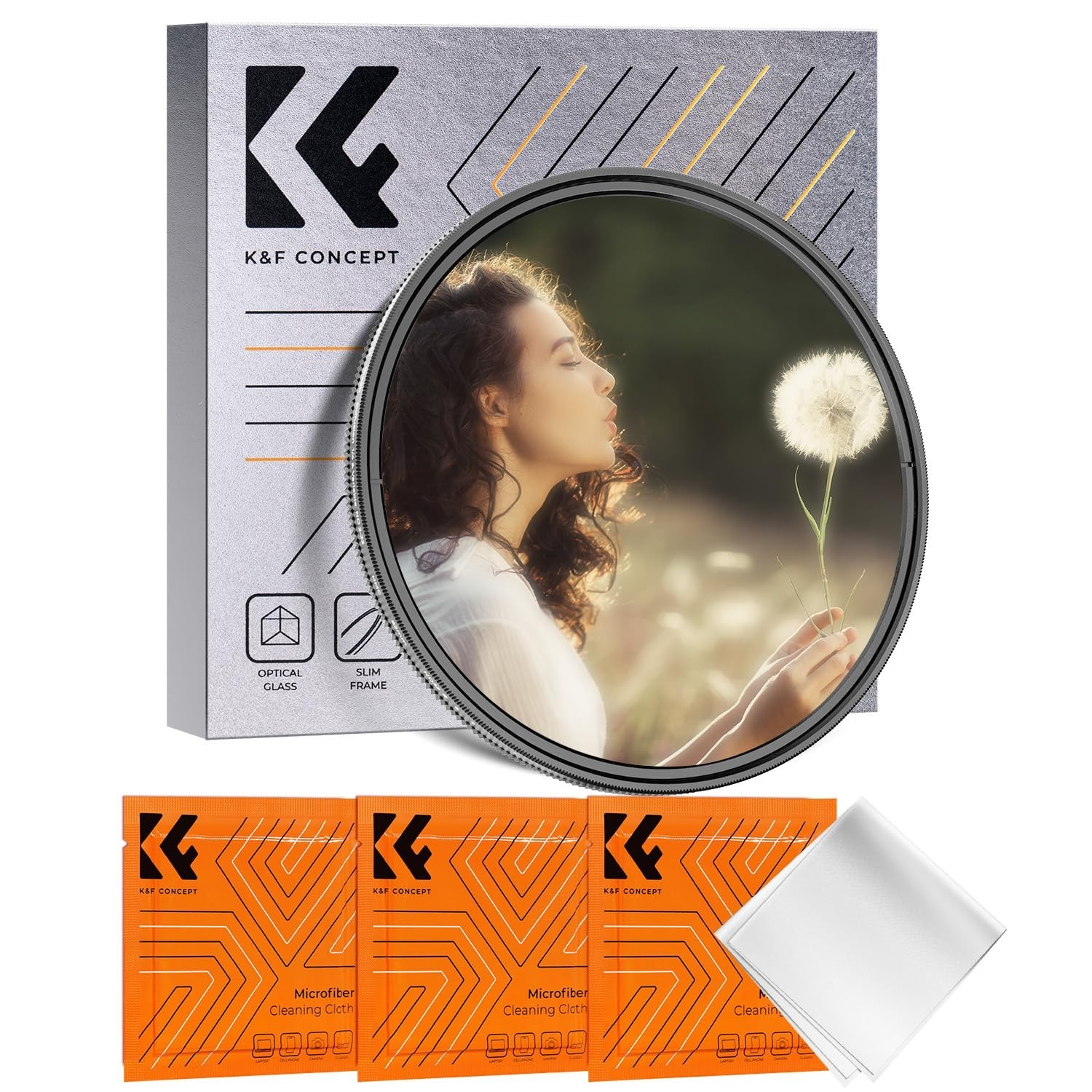 K&F CONCEPT 82mm Black Diffusion Mist 1/4 & Variable ND2-32 in-1 Filter Cinem...