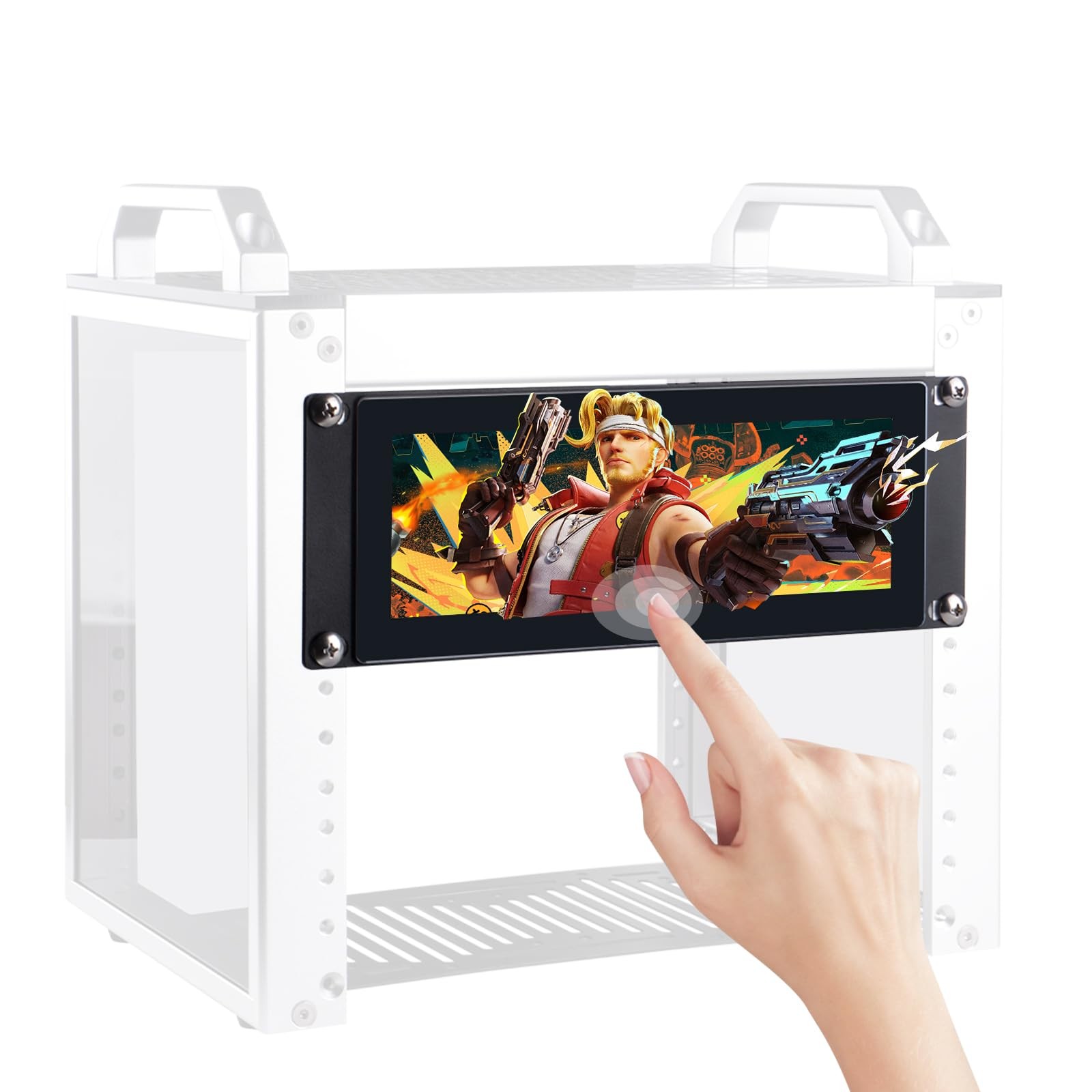 GeeekPi 7.84 inch 1280x400 LCD Touch Screen 2U Rack Mount Monitor for Black