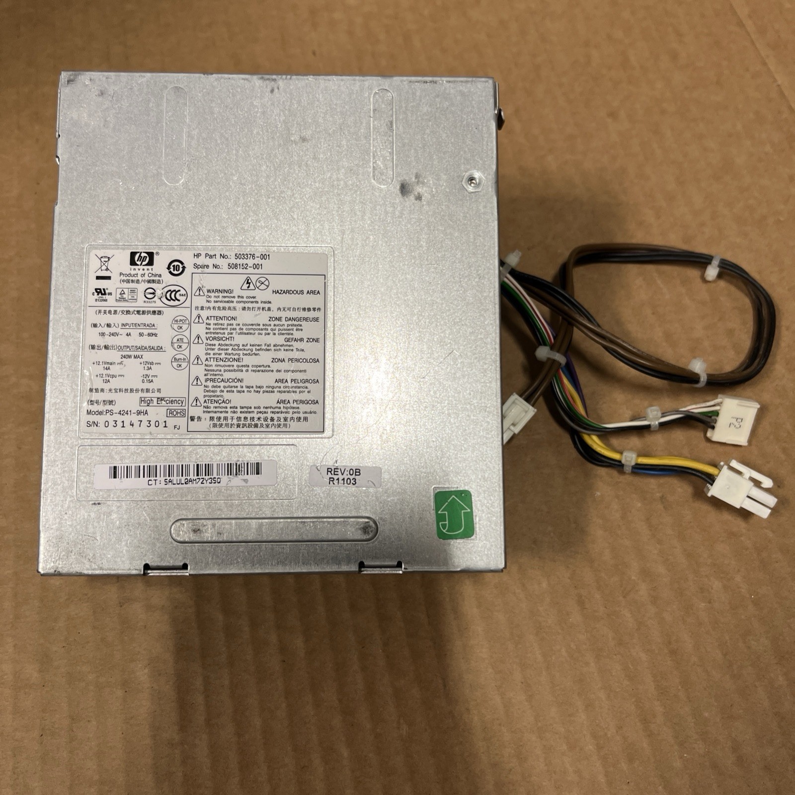 HP Compaq 6005 Pro SFF PC Power Supply PSU PS-4241-9HA 503376-001 508152-001
