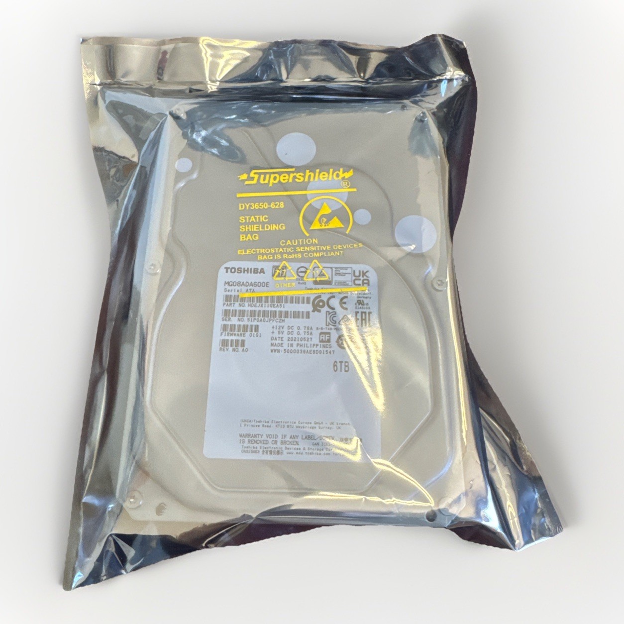 Toshiba MG Series Hard drive 6 TB internal 3.5" SATA 6Gb/s 7200 MG08ADA600E
