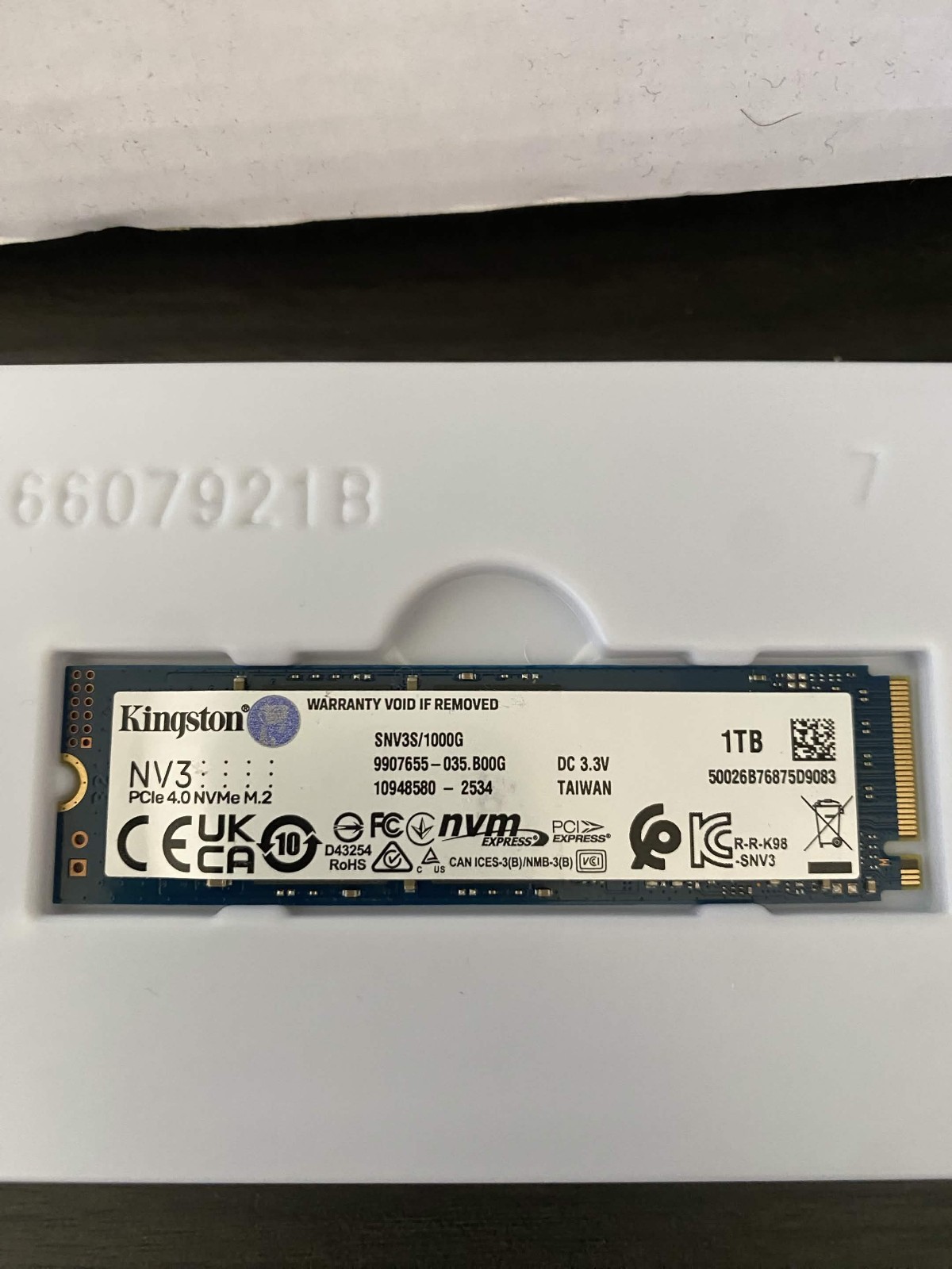 Kingston NV3 1TB M.2 2280 NVMe SSD | PCIe 4.0 Gen 4x4 | Up to 6000 MB/s | SNV3S/