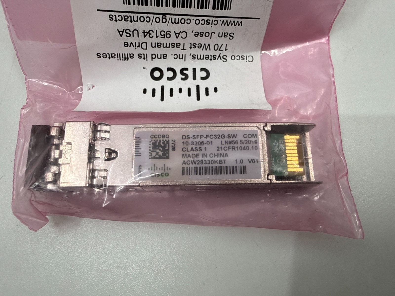 NEW DS-SFP-FC32G-SW Original CISCO 32Gbps Fibre Channel SW SFP+ LC Transceiver