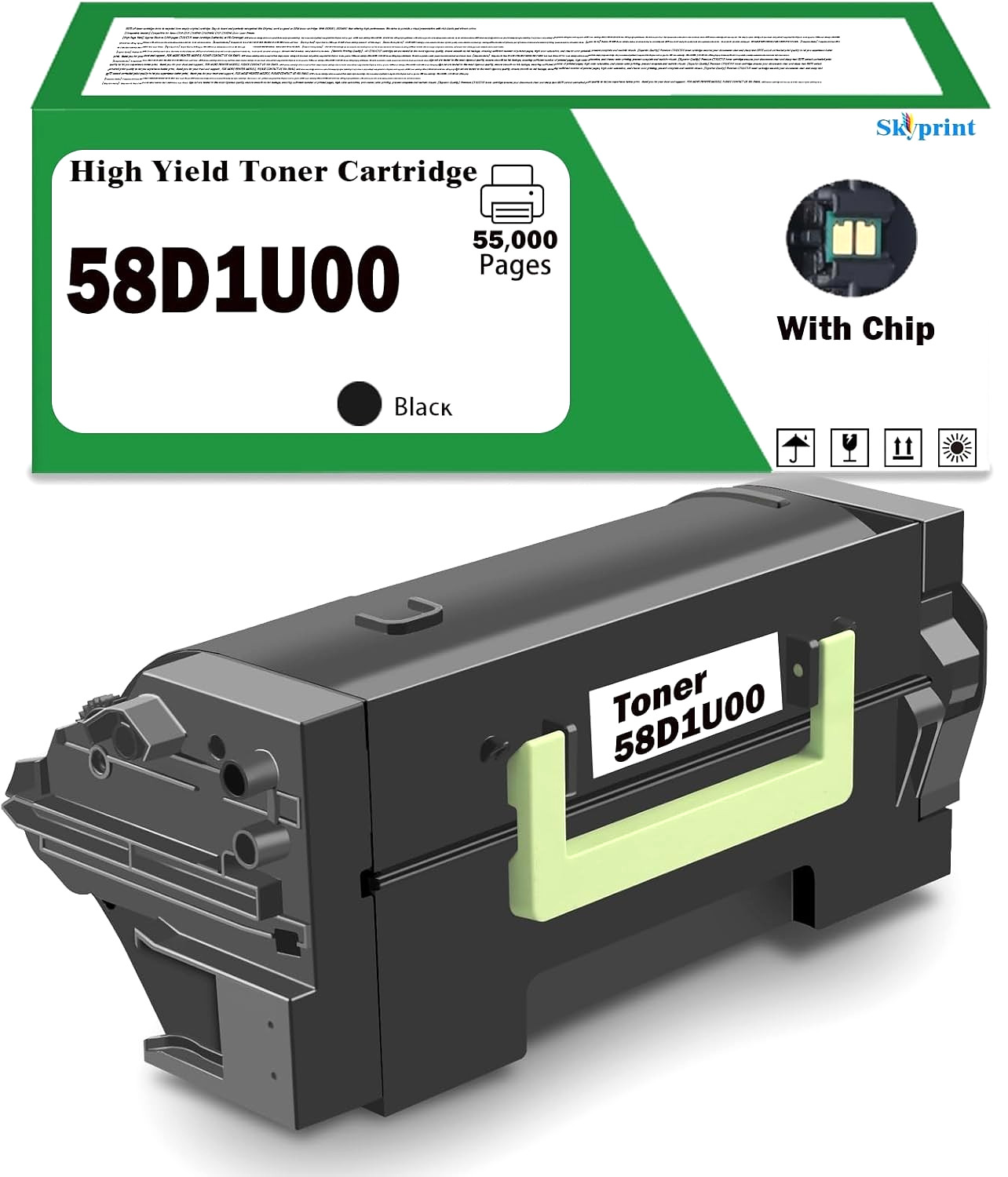 58D1U00 Toner Cartridge for Lexmark 58D1U00 / 58D1U0 MS & MX  Series Printers