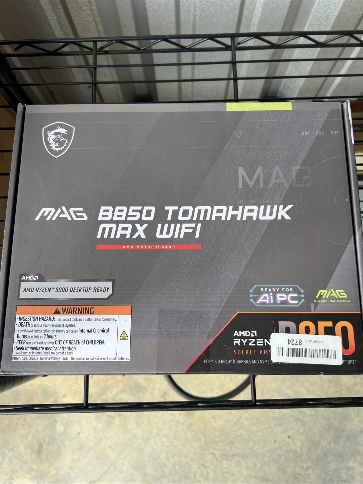 MSI MAG B850 TOMAHAWK MAX WIFI ATX AM5 DDR5 Wi-Fi Gaming Motherboard
