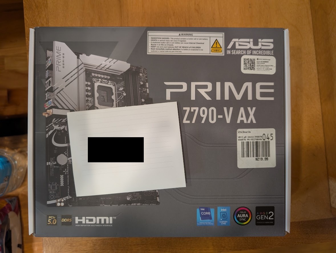 ASUS PRIME Z790-V AX ATX Motherboard [LGA 1700]  [DDR5]