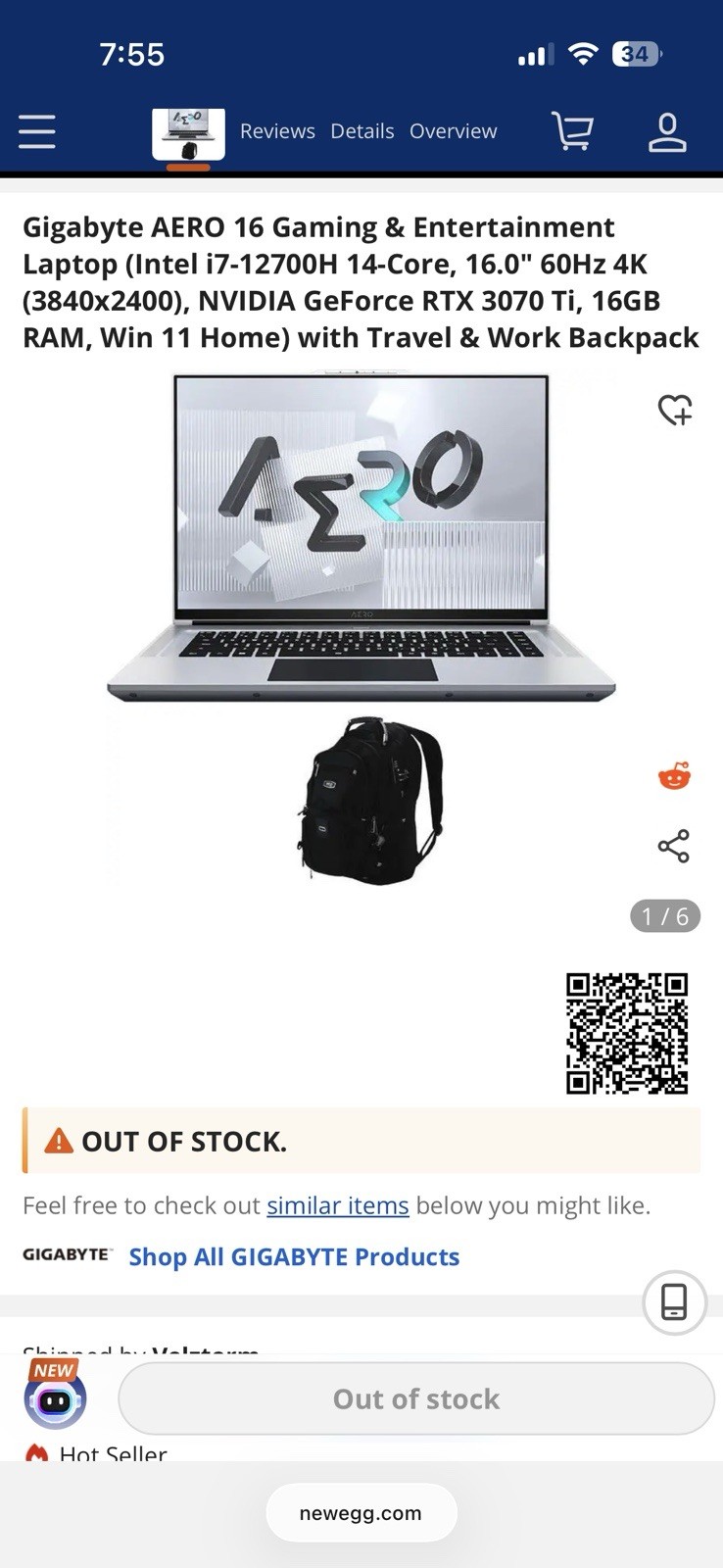 Silver Gigabyte ASUS AERO 16