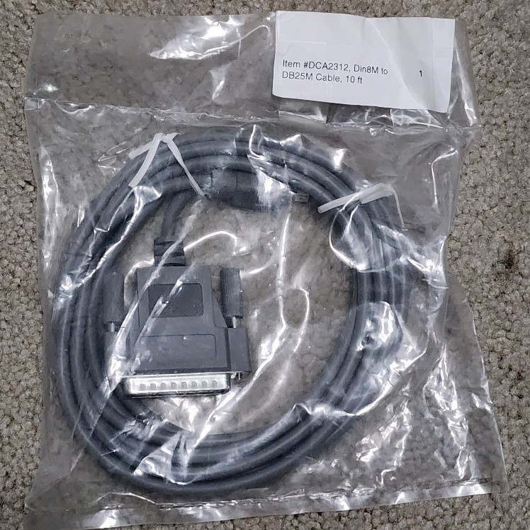 DIN 8 Pin Male to DB25 Male Cable 10 Feet long New Wrapped