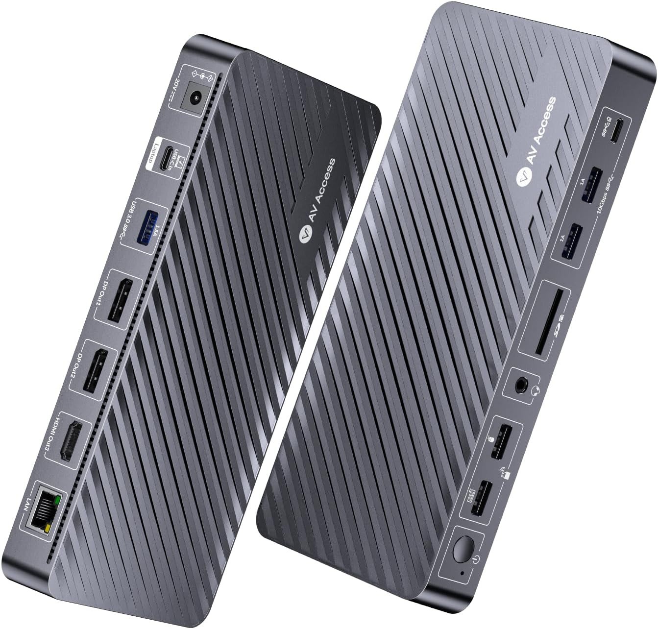 New - AV Access USB-C Docking Station for Laptop, 12-in-1 Design, 4K