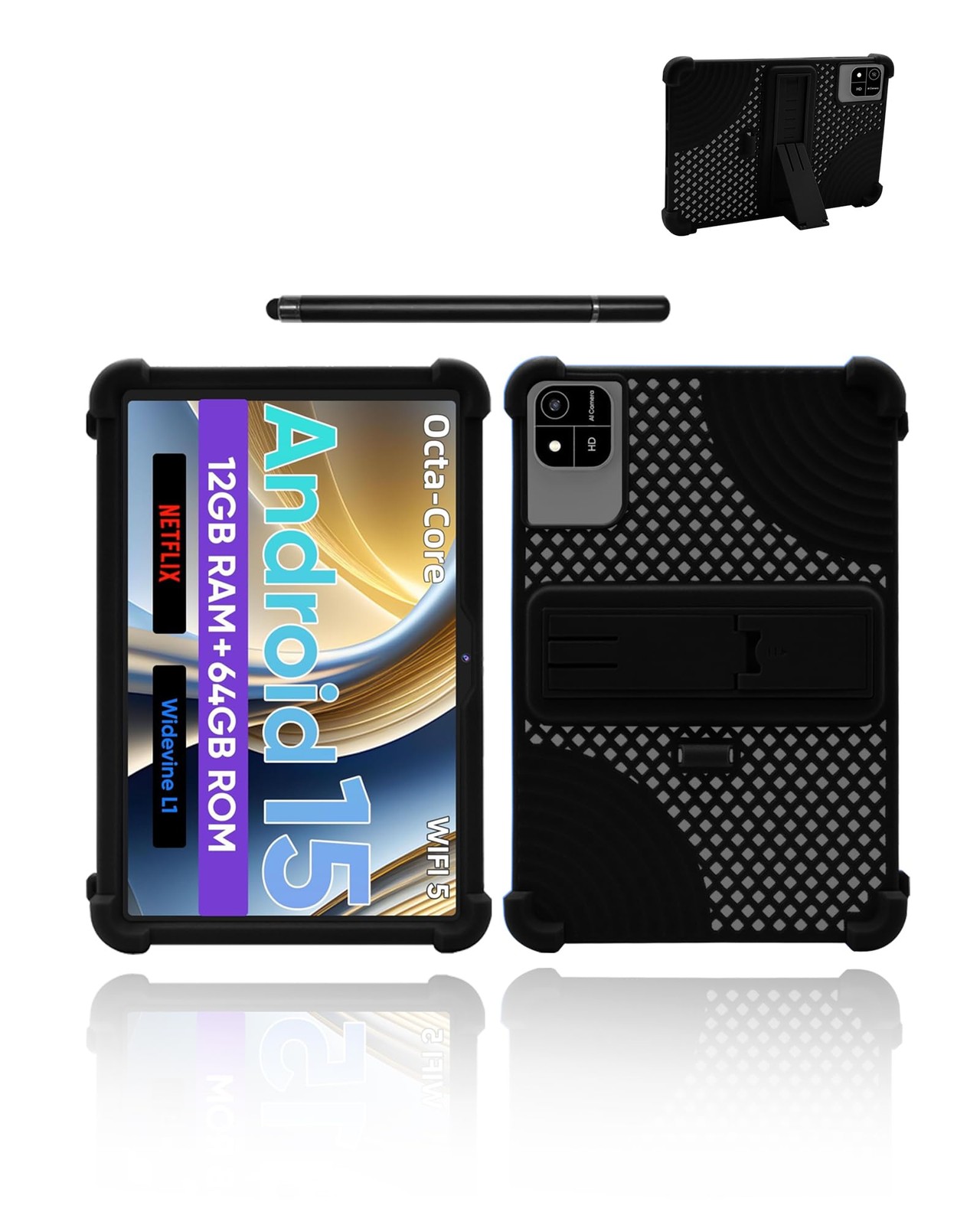 Case for aiprotablet A30T Android 10 inch Tablet,Soft Silicone BLACK