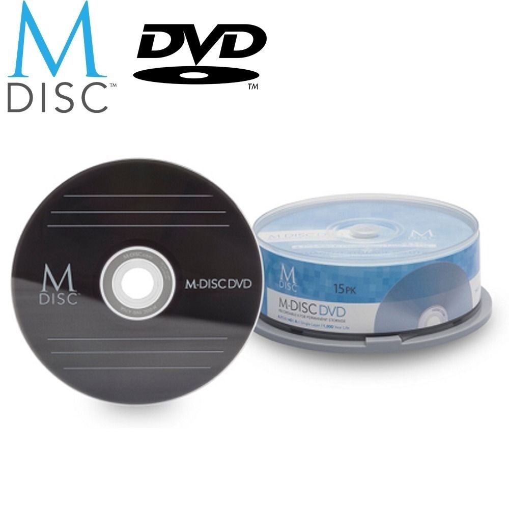 15 Pack Millenniata M-Disc DVD 4.7GB 4X HD 1000 Year Permanent Recordable Disc