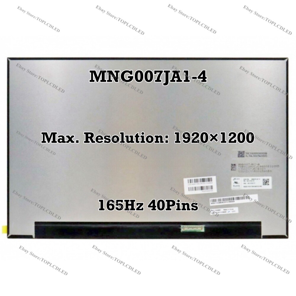 MNG007JA1-4 16.0 inch 1920×1200 40 Pins LCD Screen Panel Display 165Hz IPS WUXGA