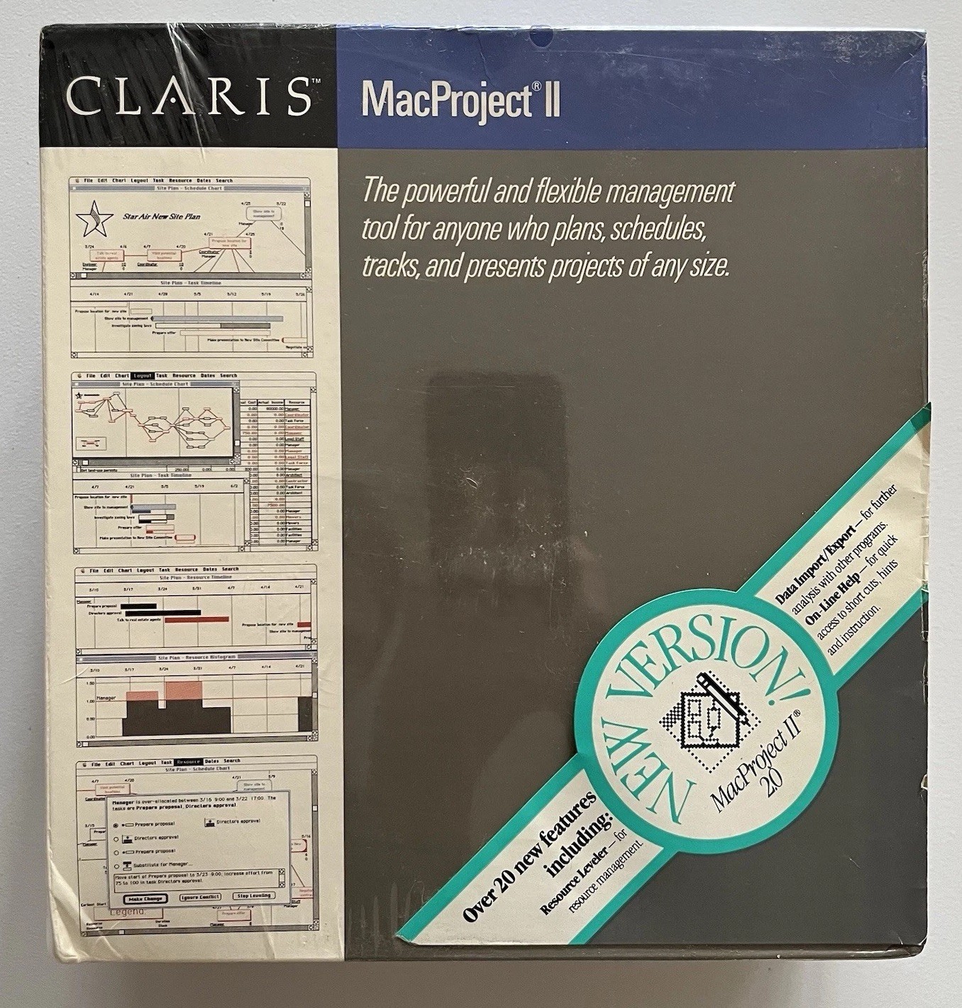 SEALED MacProject II v2.0 (1989) Vintage Big Box Software For Mac