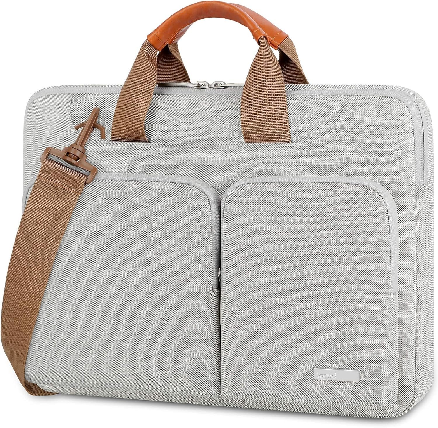 Lacdo 360° Protective Laptop Shoulder Bag for 13 inch 13-13.3 Inches, Gray 