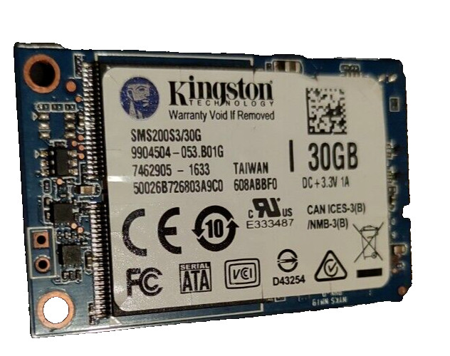 SSD 30GB Kingston SMS200S3 / 30G Hard Drive mSATA Laptop Solid State Driver
