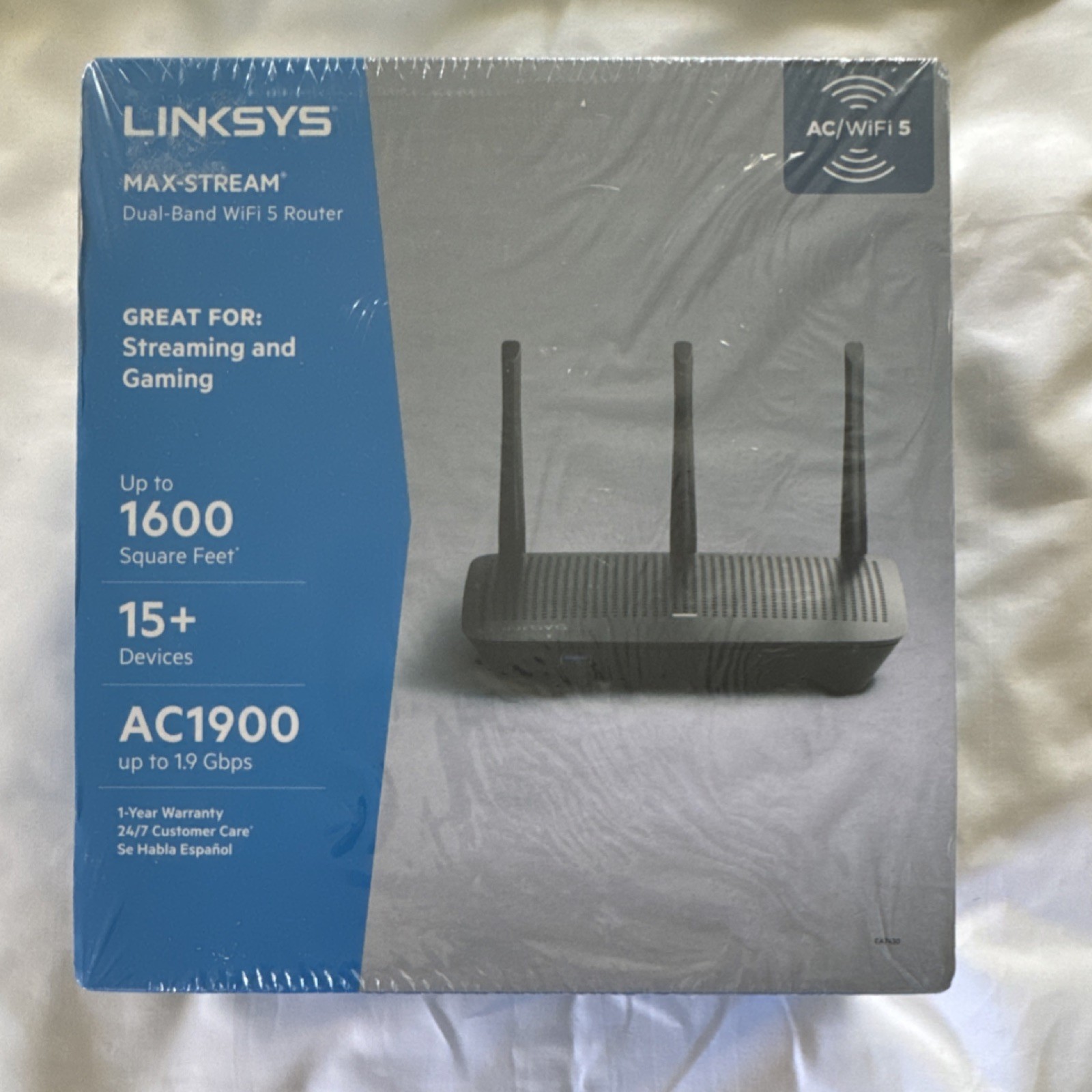 Linksys AC1900 EA7430 Dual-Band WiFi 5 Router, 1900 Mbps, 4 LAN Ports, Black