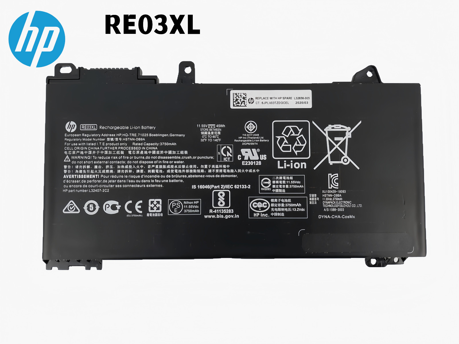 Genuine 45Wh RE03XL Battery for HP ProBook 430 440 445 450 455R G6 430 440 G7