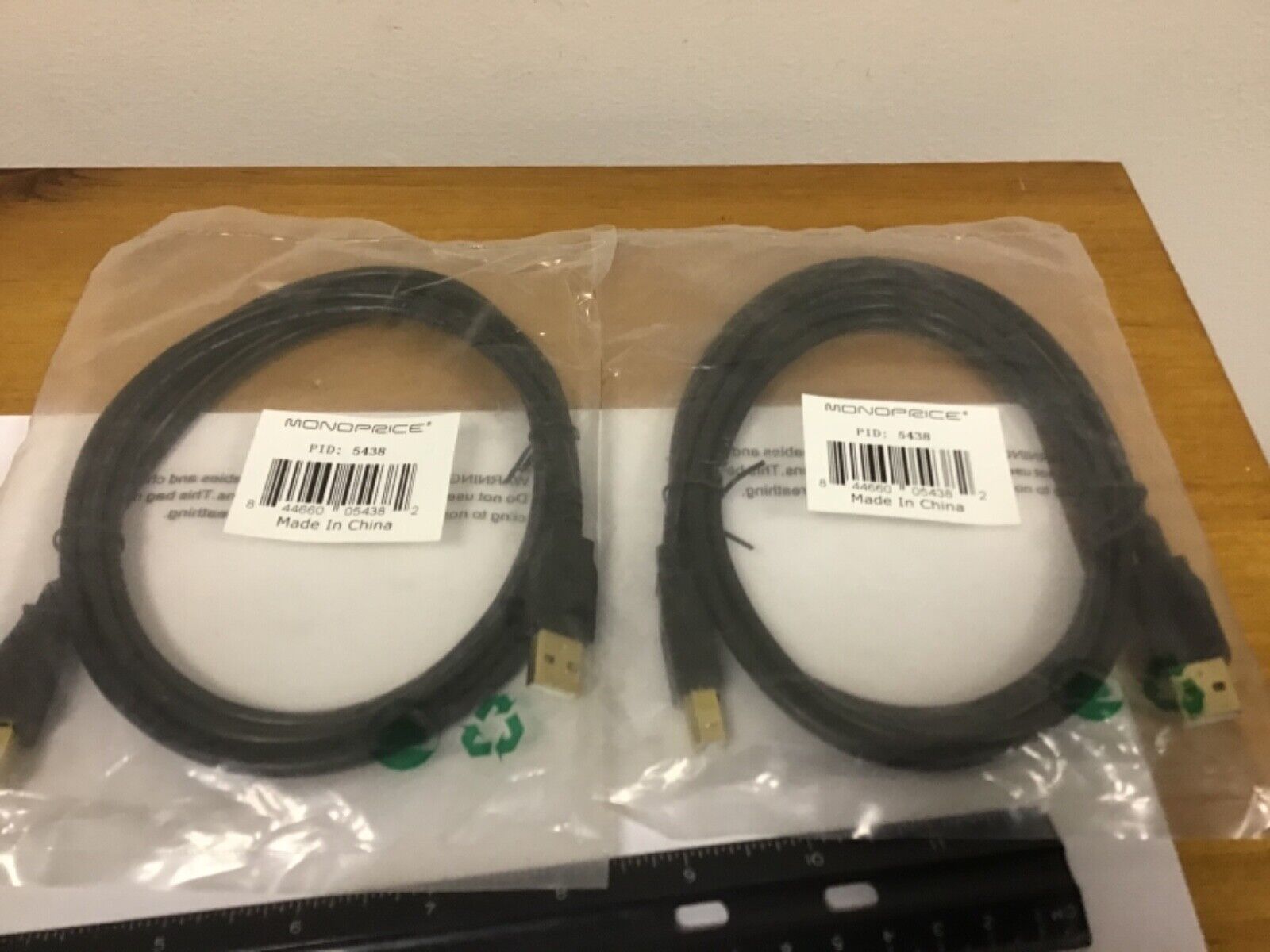 Qty (2) Monoprice 5438 USB Cables