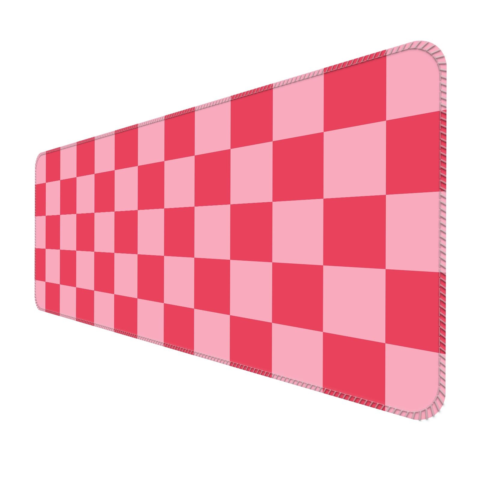 31.5x11.8 Inch Large Gaming Mouse Pad NonSlip Pink Red Plaid Desk Mat