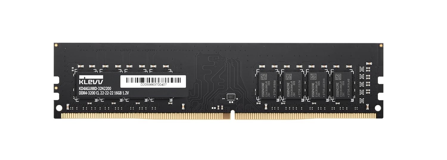 KLEVV DDR4 16GB (1x16GB) 3200MHz CL22 1.2V UDIMM (1 x 16GB), Black