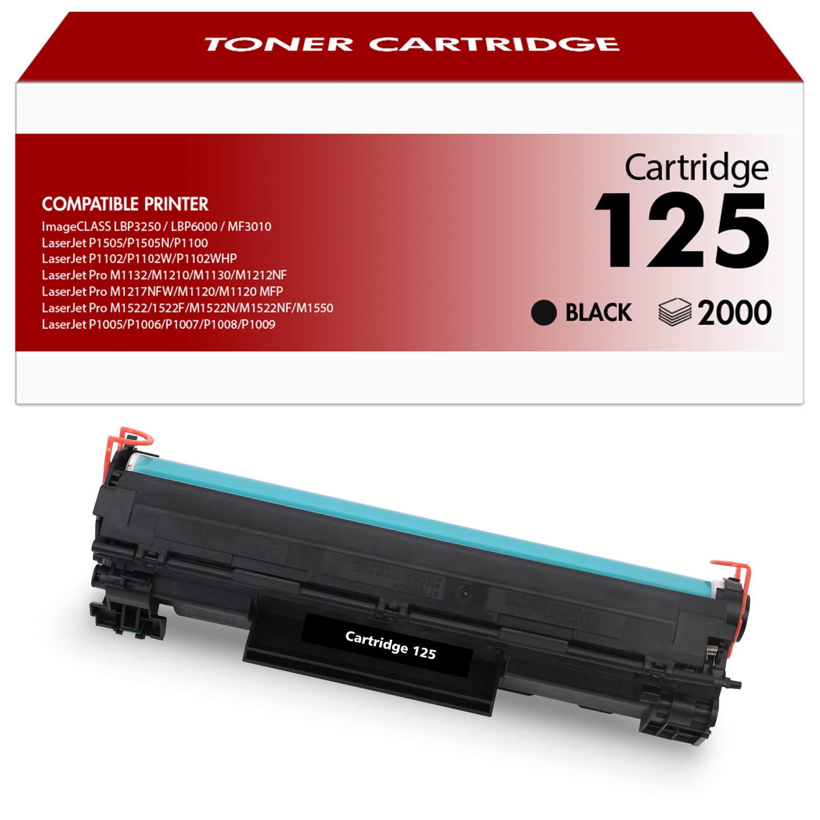 1 Pack 125 Black Toner High Yield for Canon CRG125 imageCLASS MF3010 LBP6030w