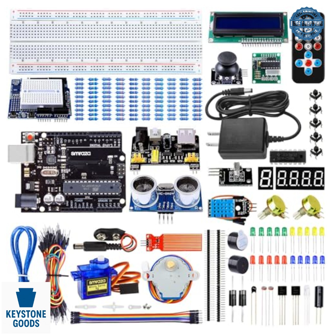 Super Starter Kit Control Board Breadboard LCD1602 9V 1A Power Adapter Beginner