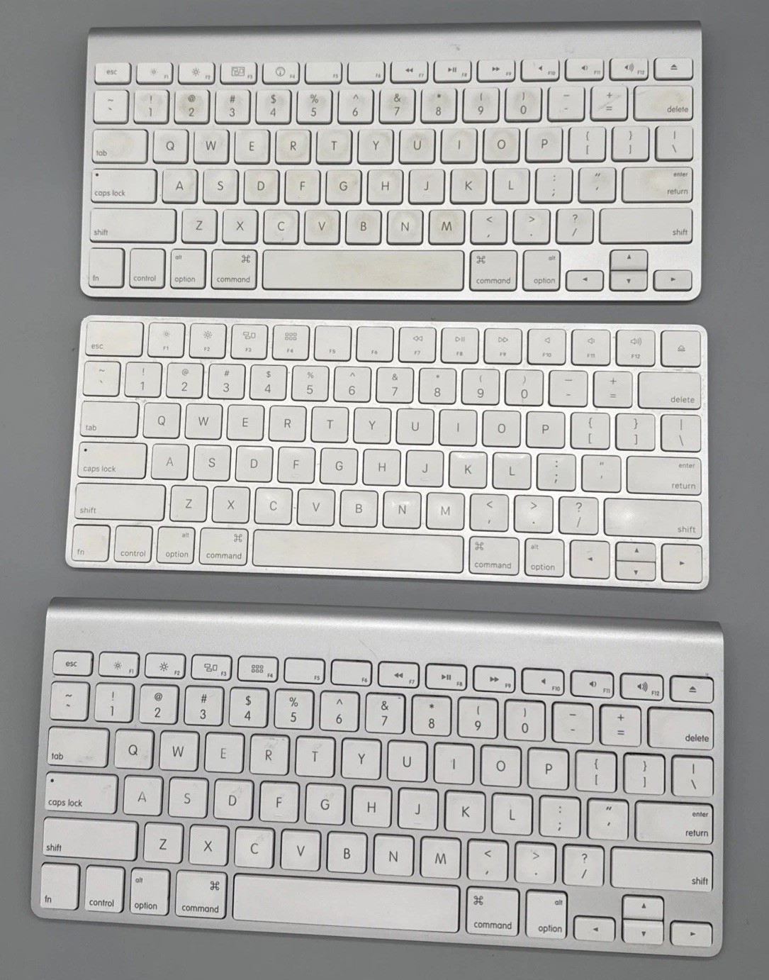 Lot of 3 Apple Keyboards A1644, A1314, A1255 PLEASE READ DETAILS (A1314 WORKS)