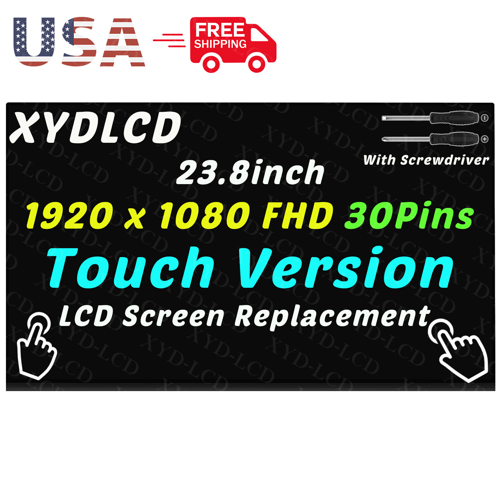 23.8in for Dell OptiPlex 7400 All-in-One LCD Touch Screen Display Replacement A+
