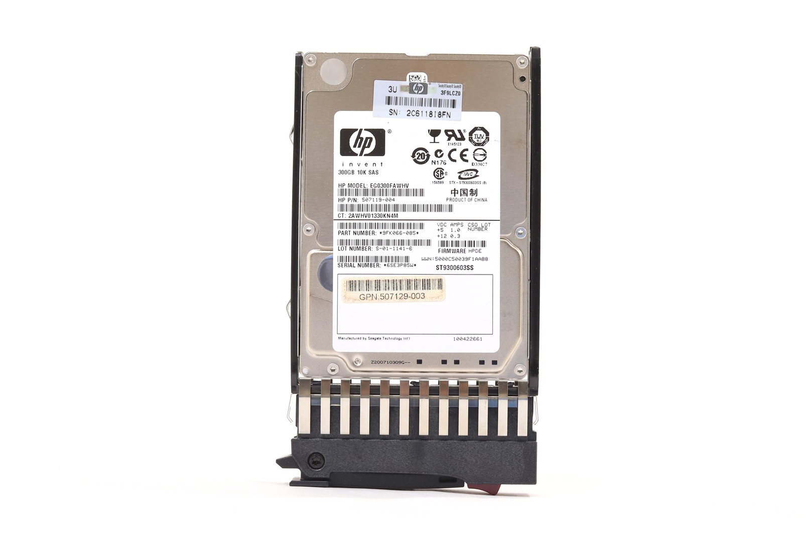 HP EG0300FAWHV 300GB 2.5" 6Gb/s 10K RPM SAS Hard Drive W/Caddy P/N: 507129-003