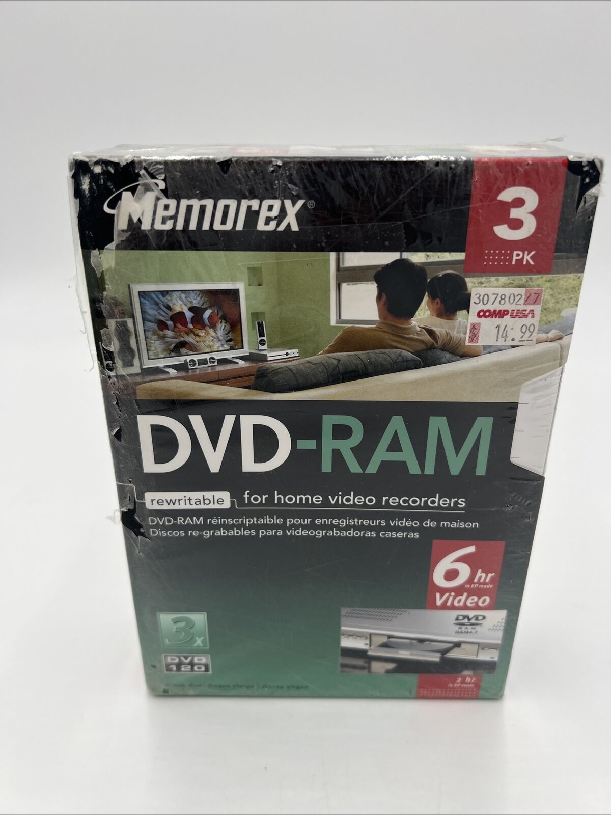 Memorex DVD-RAM 4.7GB 3PK 2007 SEALED