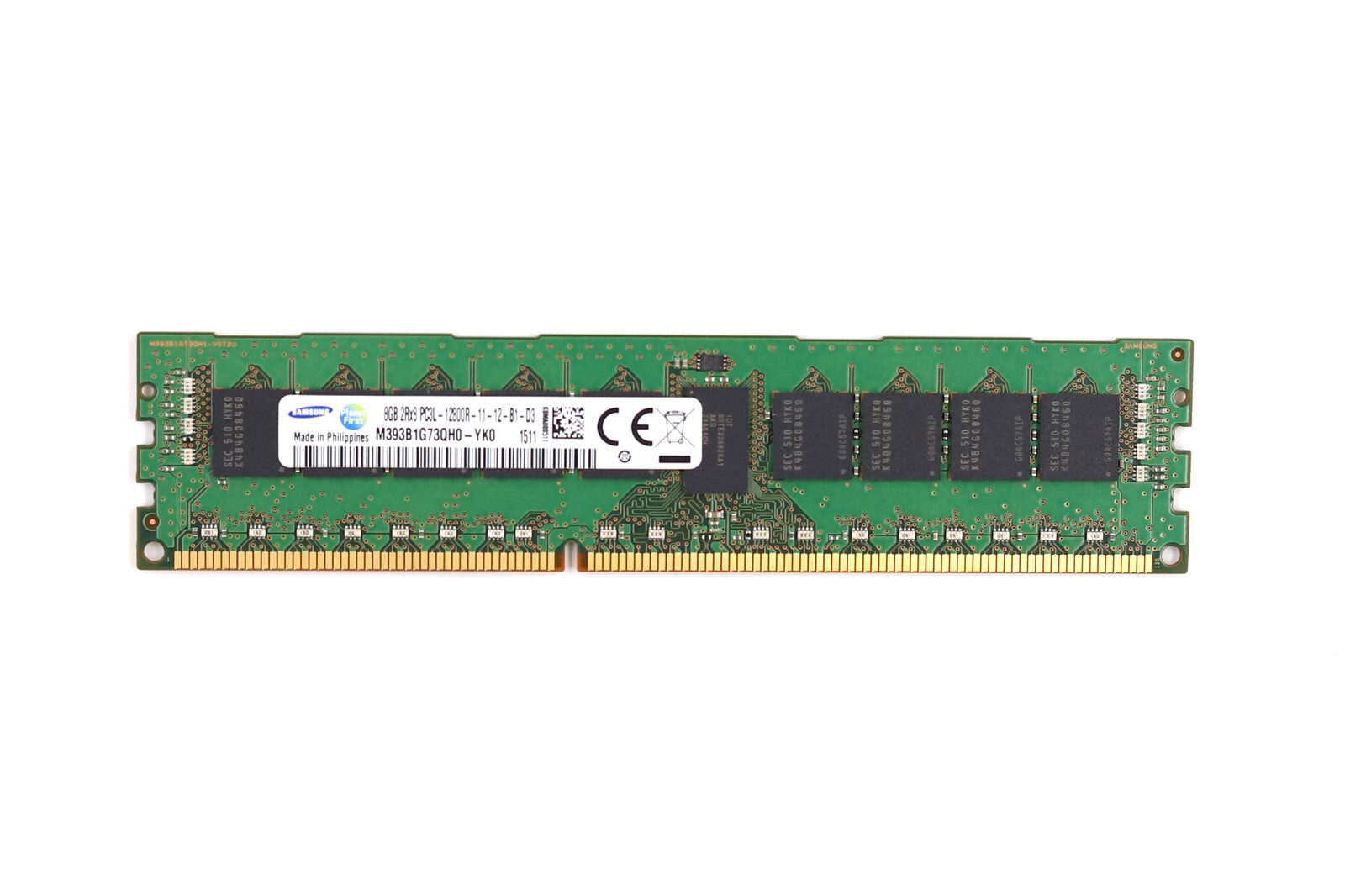 Samsung 8GB 2Rx8 PC3L-12800R-11-12-B1-D3 ECC REG Server Memory M393B1G73QH0-YK0