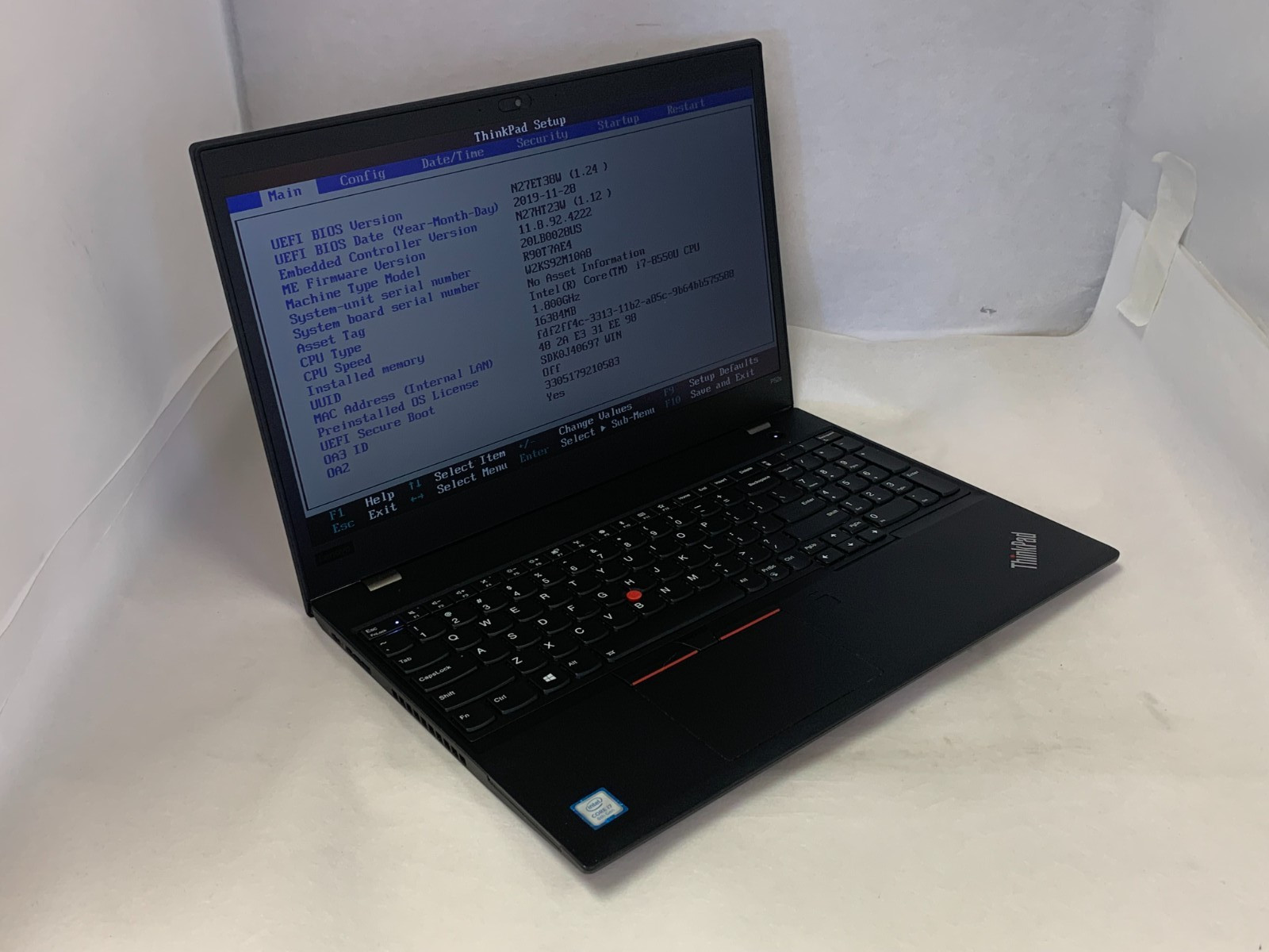 Lenovo ThinkPad P52s 15.6" FHD Touch i7-8550U 16GB No SSD/Caddy/OS Quadro P500