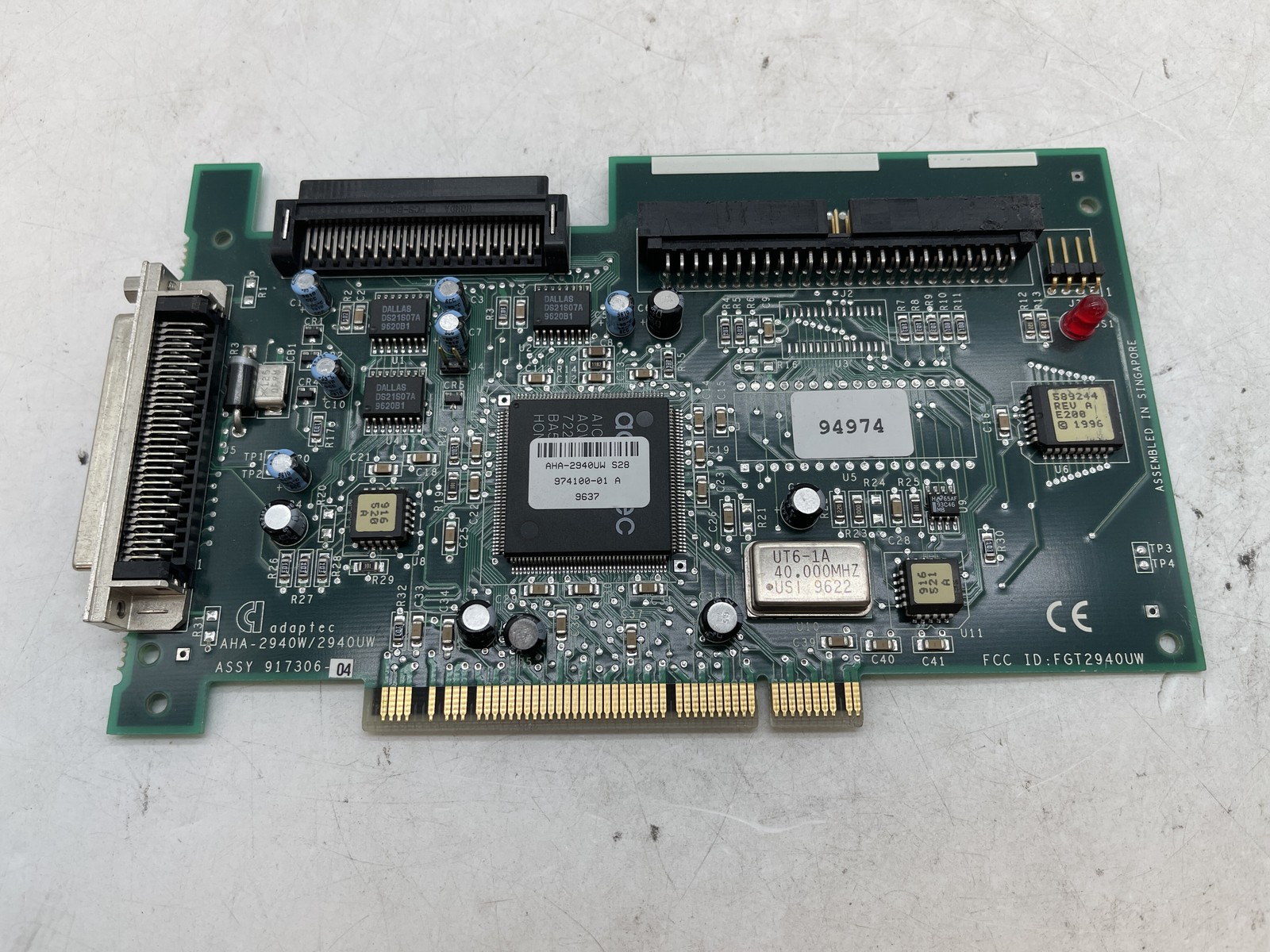 Adaptec AHA-2940UW Ultra Wide PCI SCSI Controller Card Dell 00094974 - Free S/H