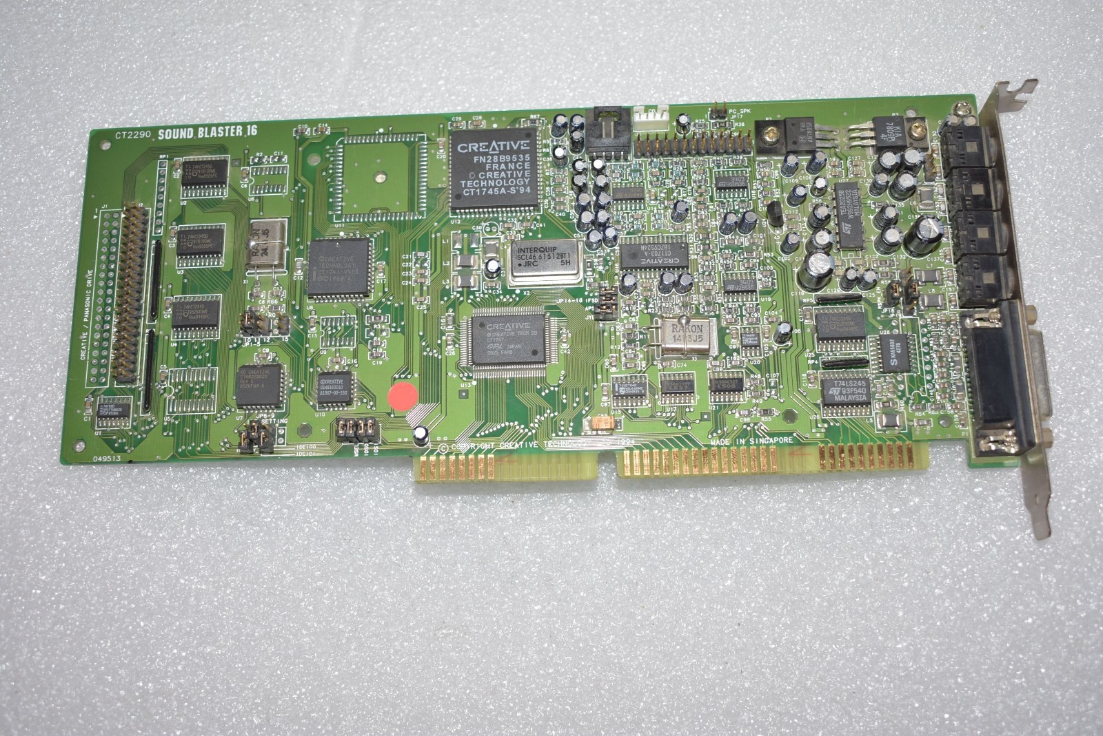 CREATIVE SOUND BLASTER 16 CT2290 CT1747 OPL3 ISA SOUND CARD W/IDE