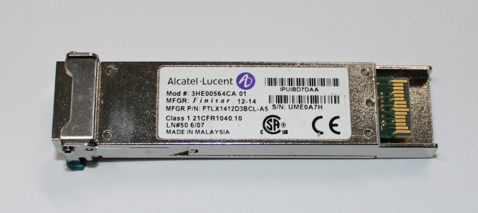 Alcatel/Finisar | 3HE00564CA 01 | FTLX1412D3BCL-A5 | 10GB Transceiver Module