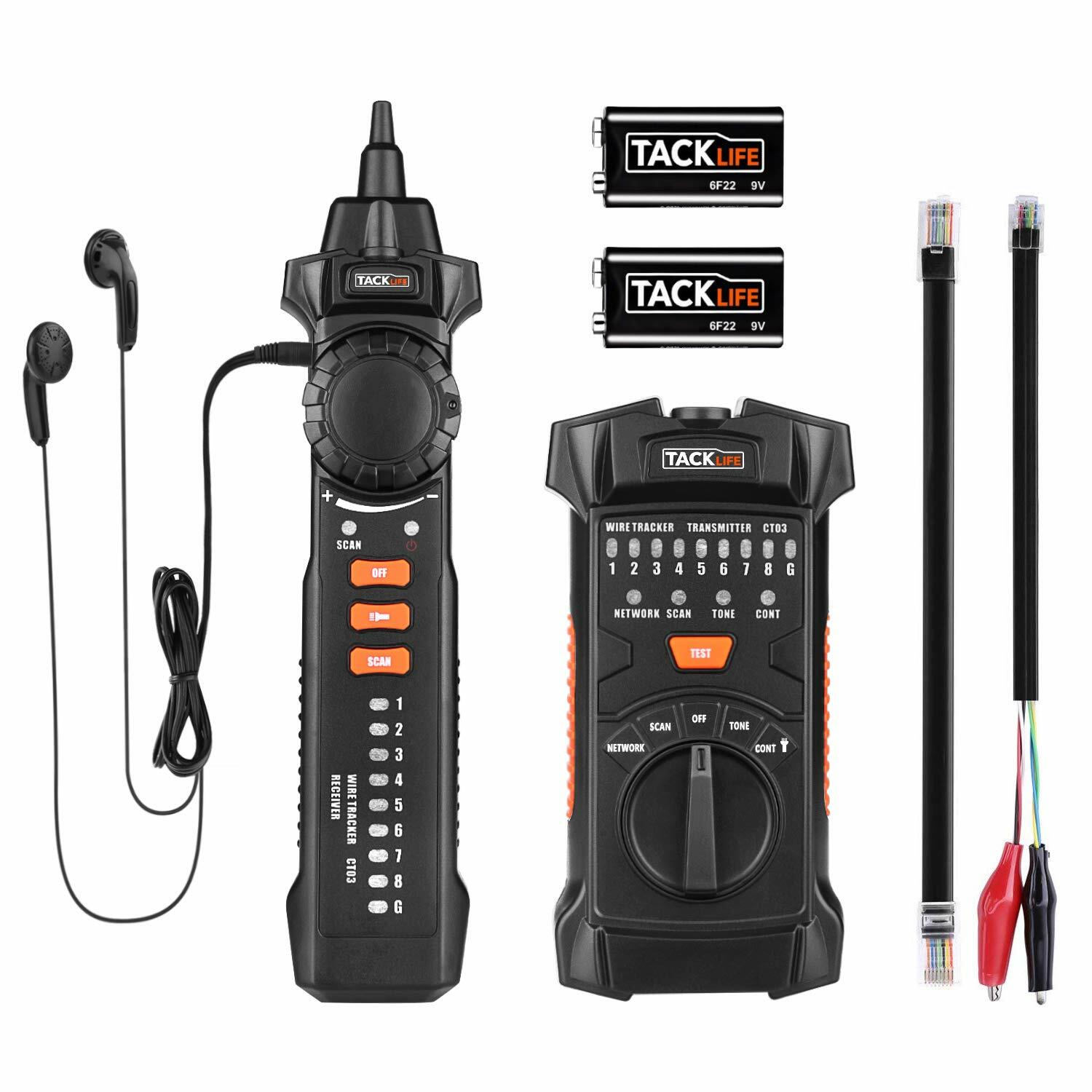 Wire Tracker, RJ11/RJ45 Multifunctional Cable Tester Line Finder With NCV Probe 