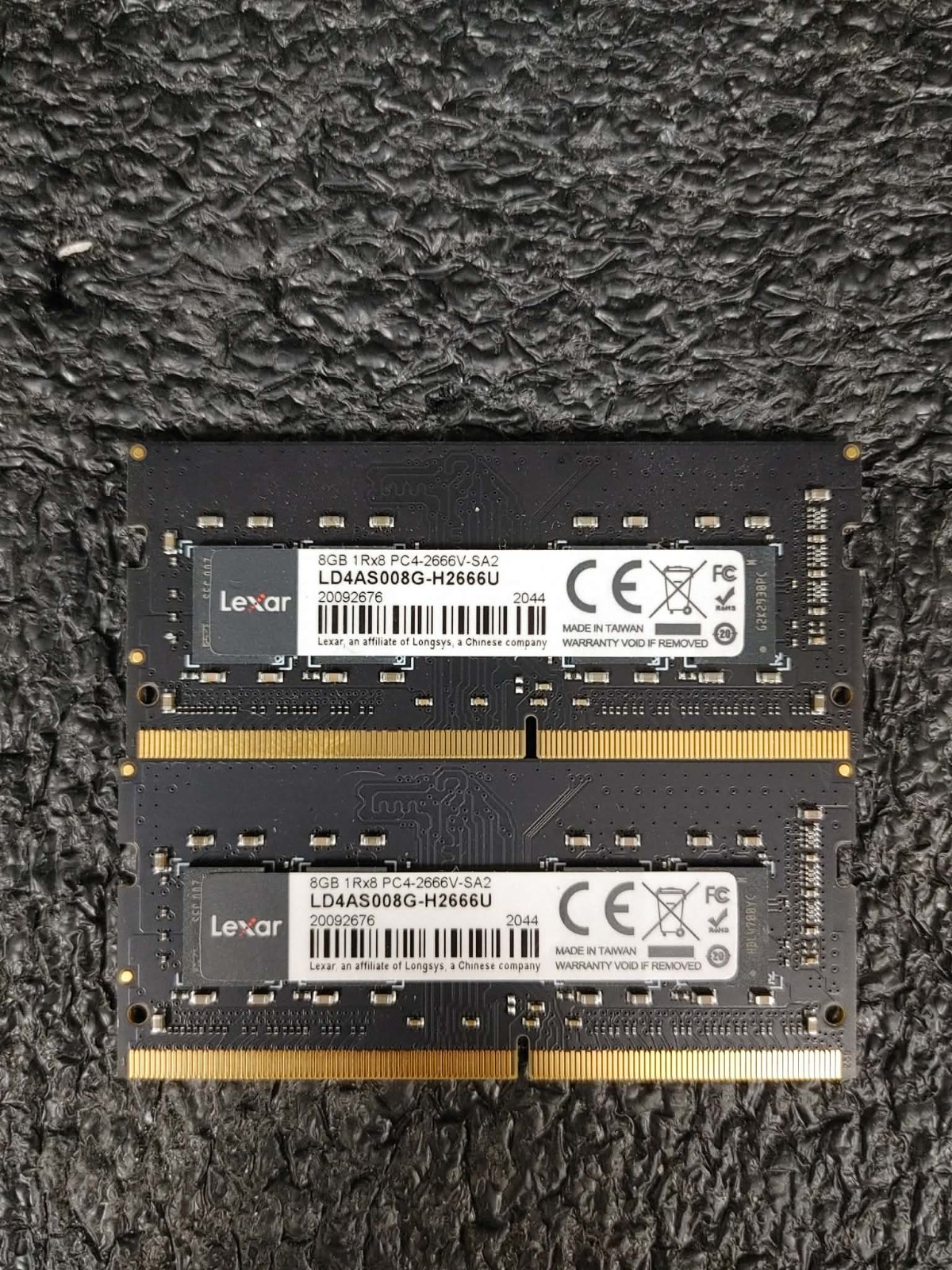 Lot of 2 Lexar 8GB PC4-2666V 1Rx8 DDR4 Laptop SODIMM Udimm RAM Memory
