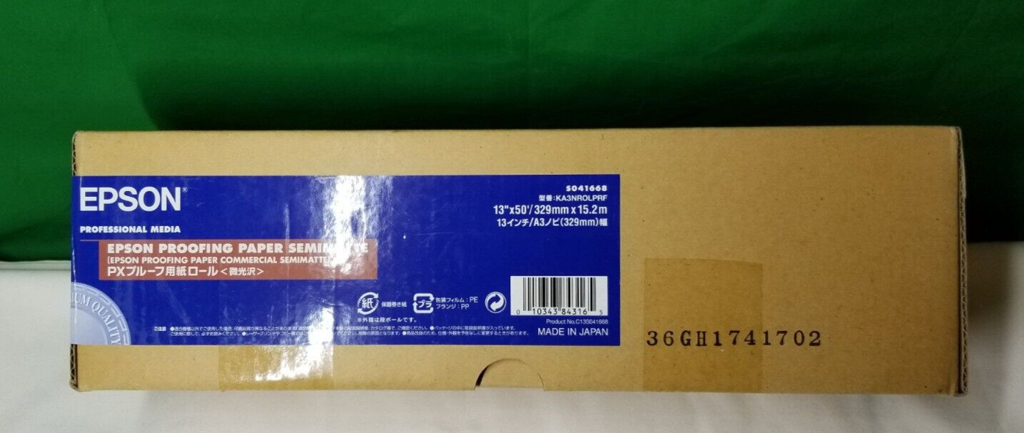 EPSON Standard Proofing Paper  Semimatte S041668 13"x50" Office Core Business